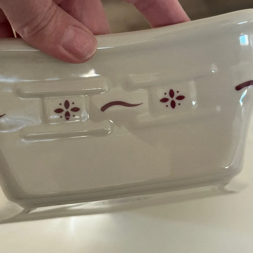 Longaberger Pottery‎ Star Shaped Bowl Woven Traditions Burgundy Oven Dishwasher